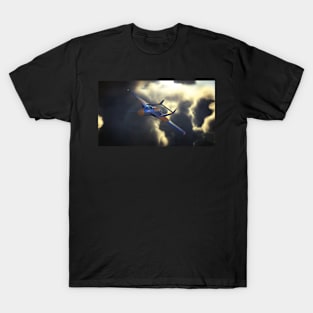 de haviiland Vampire breaking through the clouds at dusk T-Shirt